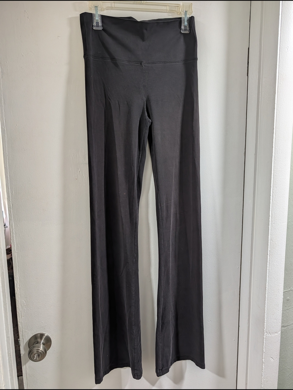 Victoria's Secret Black Fold-Over Waist Flare Yoga Pants
